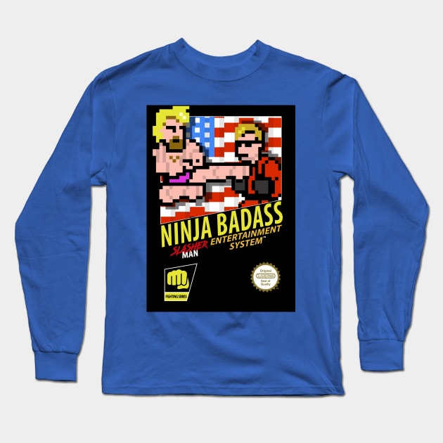 Ninja Badass retro 8 bit Long Sleeve T-Shirt by WithoutYourHead